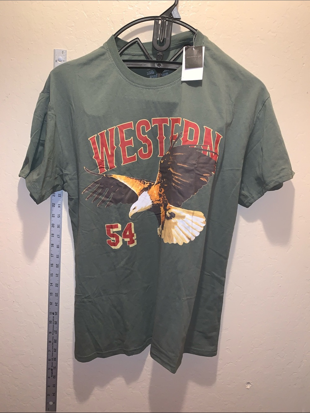 Western Graphic Eagle Short Sleeve Tee - Olive Green NWT